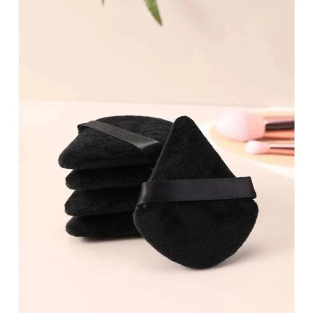 Triangle Makeup Puffs Black 25 PCs Soft Reusable Dry Wet Sponge Powder Cream SB